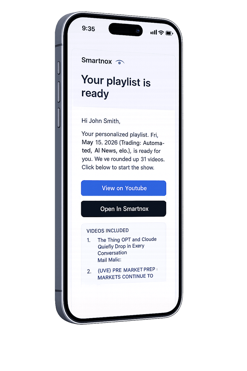 Smartnox playlist email on iPhone
